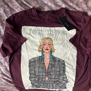 NWT Graphic Royal Trending Zara t-shirt